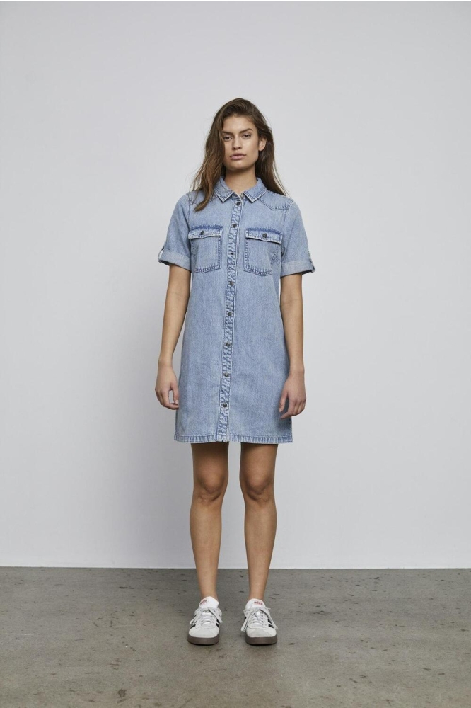 NMNEW SIGNE S/S DENIM DRESS WG003LB 27030041 Light Blue Denim
